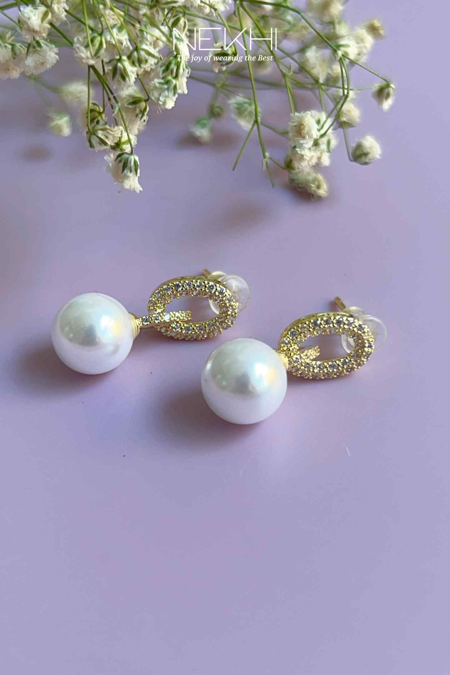 Shimmer Pearl Danglers