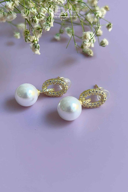 Shimmer Pearl Danglers