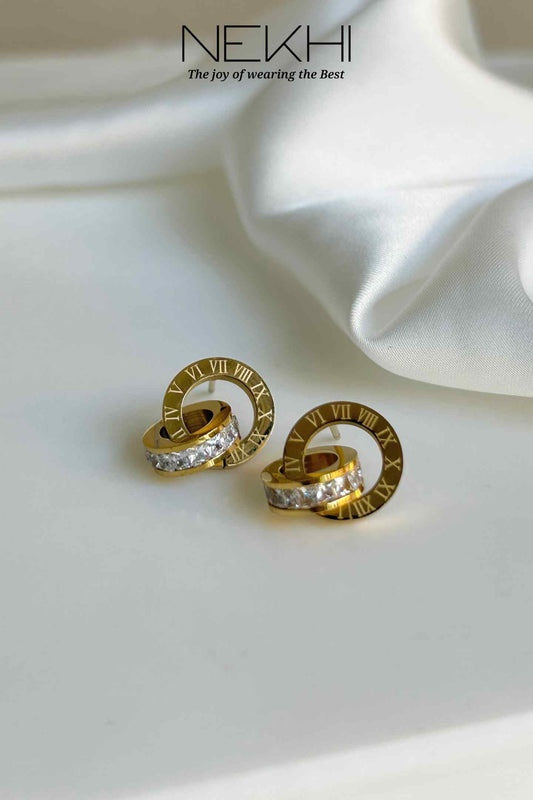 Roman Number Interlinked Studs