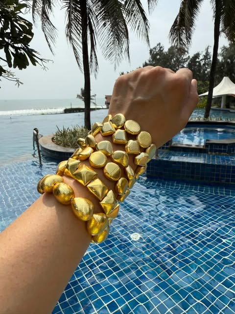 Golden Beaded Bracelets