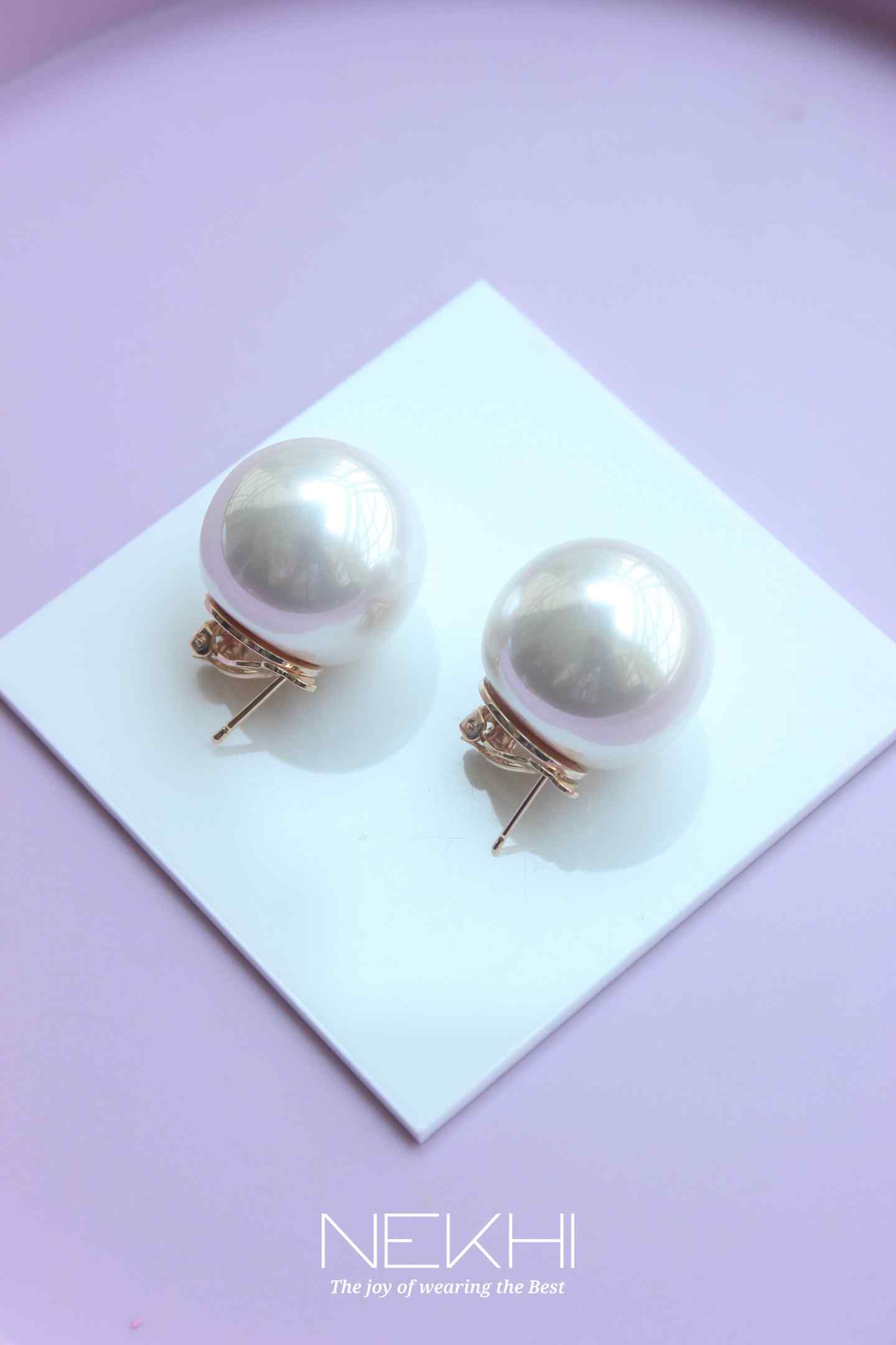 Full Pearl clip on earring – Nekhi India - Main Image