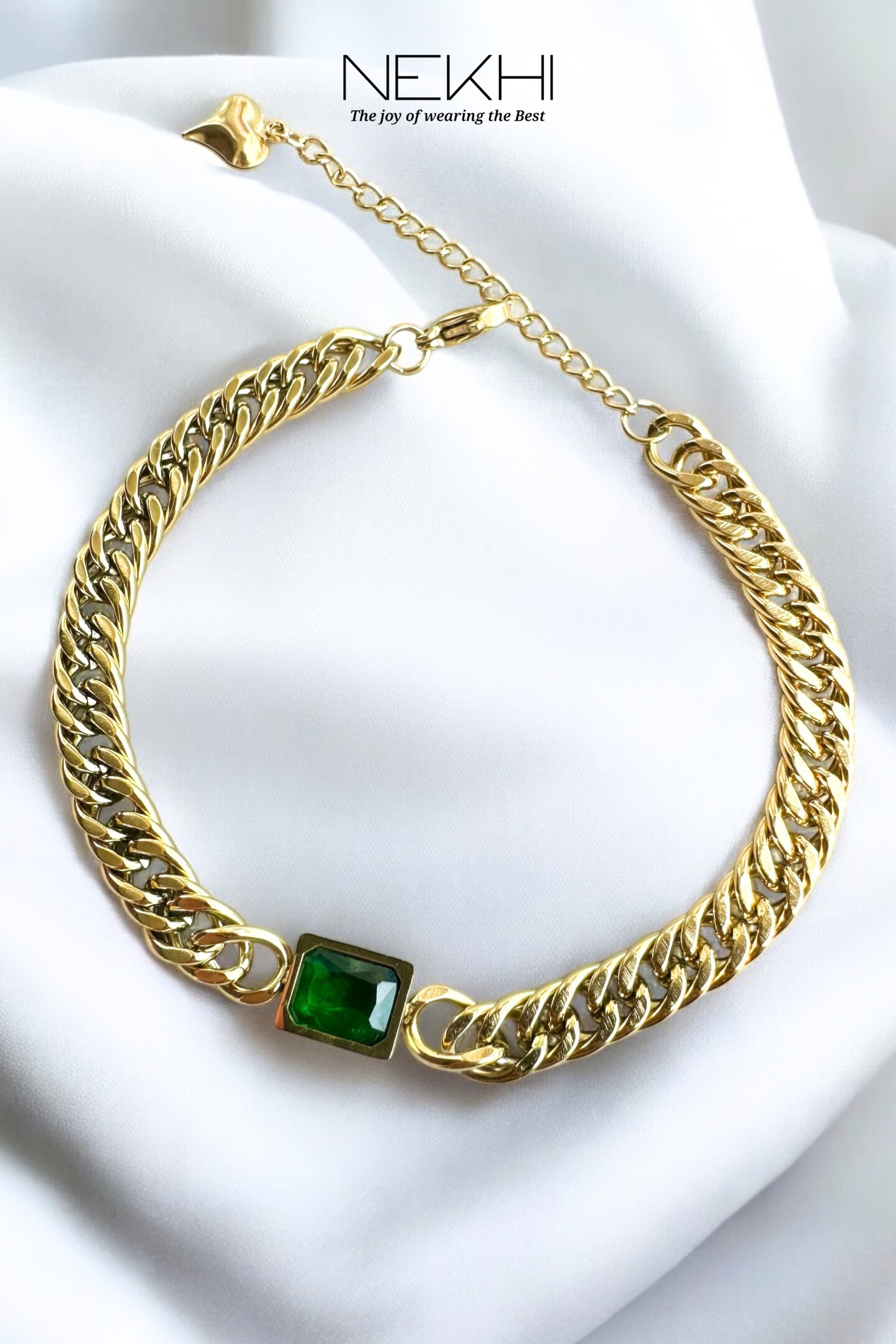 Eva Emerald Charm Bracelet