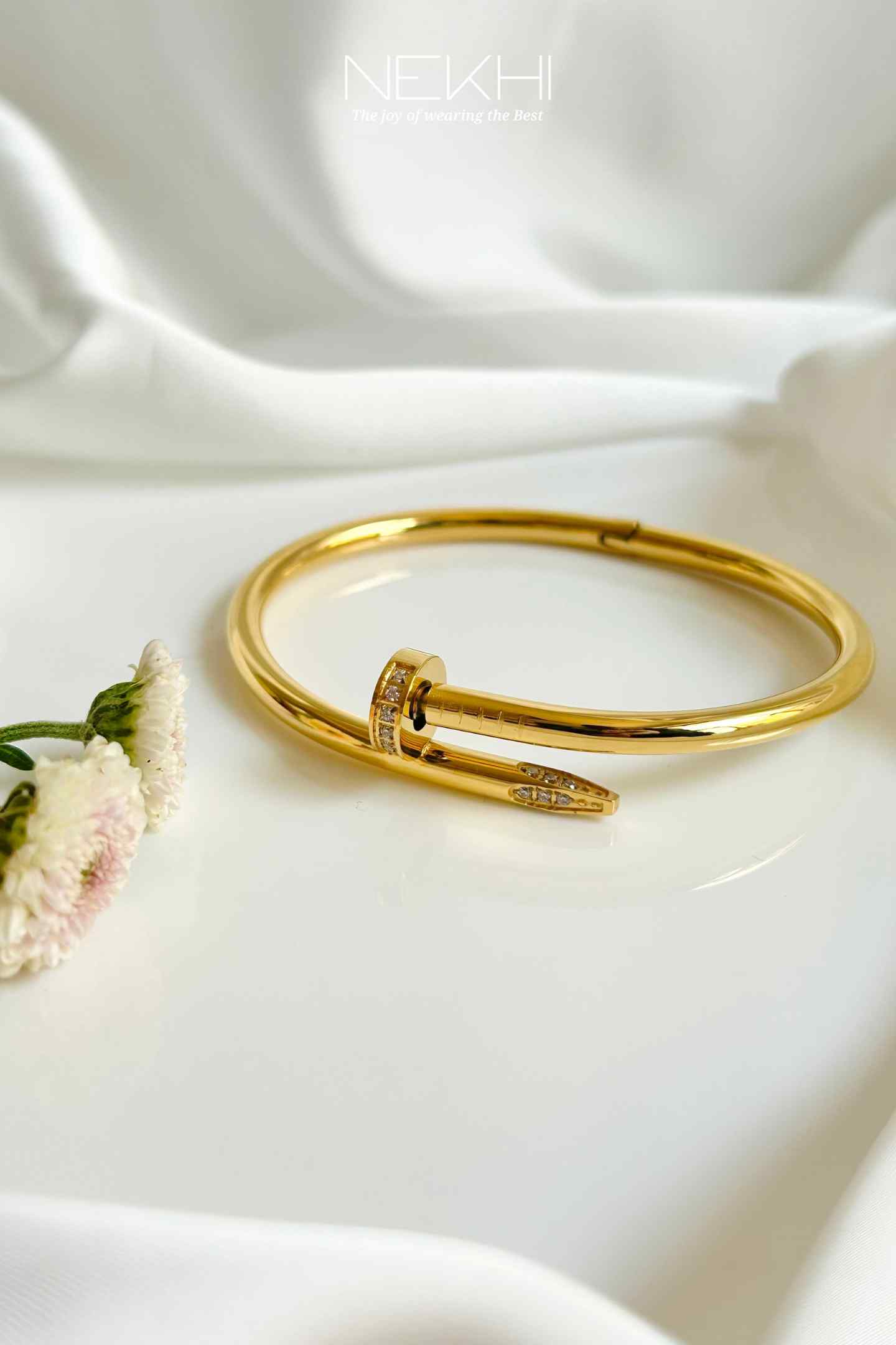 18K Gold Bangle Bracelet with Diamonds & Ruby I Kirsten's Corner –  Kirsten's Corner