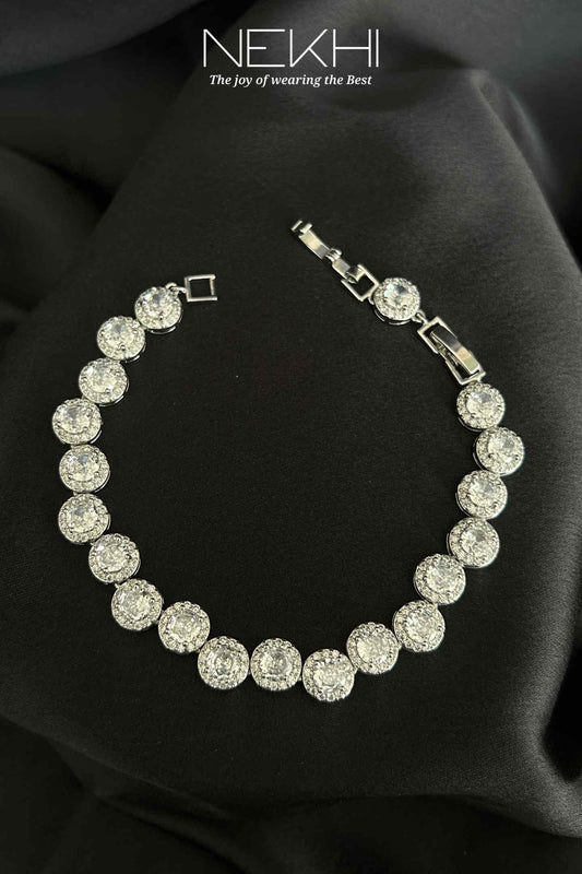 Wavey Round Diamond Tennis Bracelet