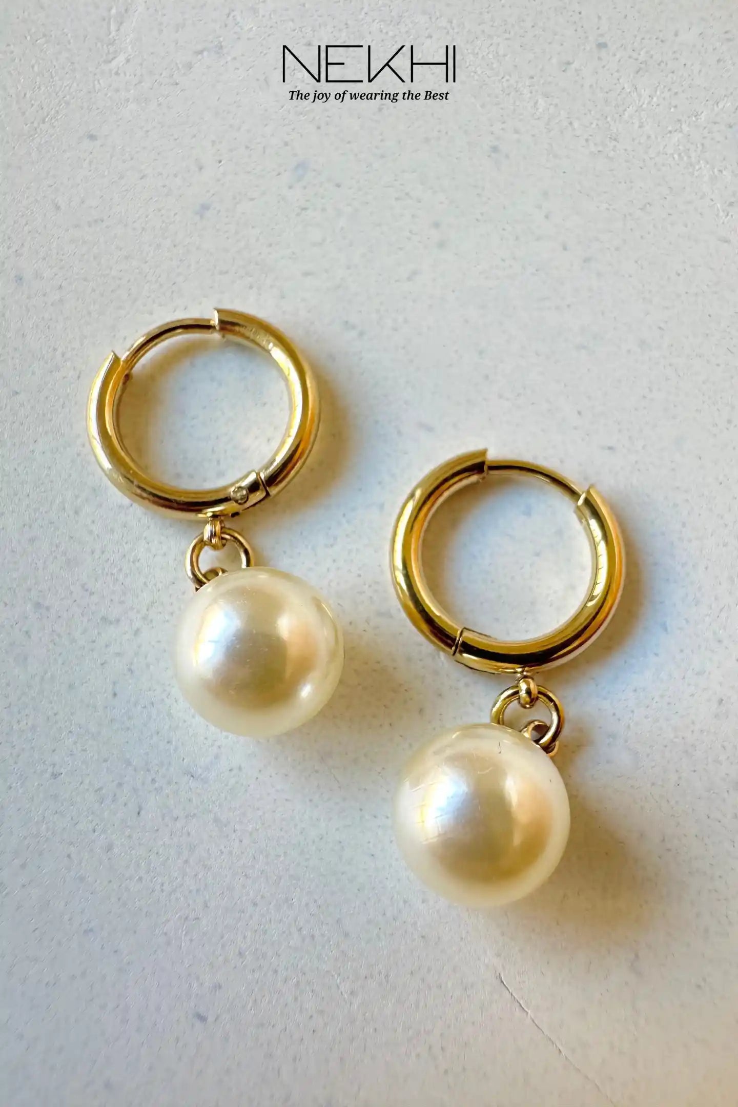 Golden Pearl Danglers