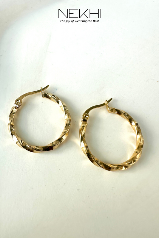 SPIRAL GOLD HOOP