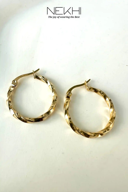 SPIRAL GOLD HOOP