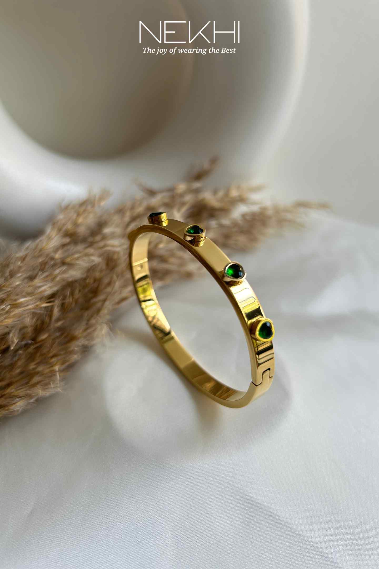 Bold Heart Green Kada