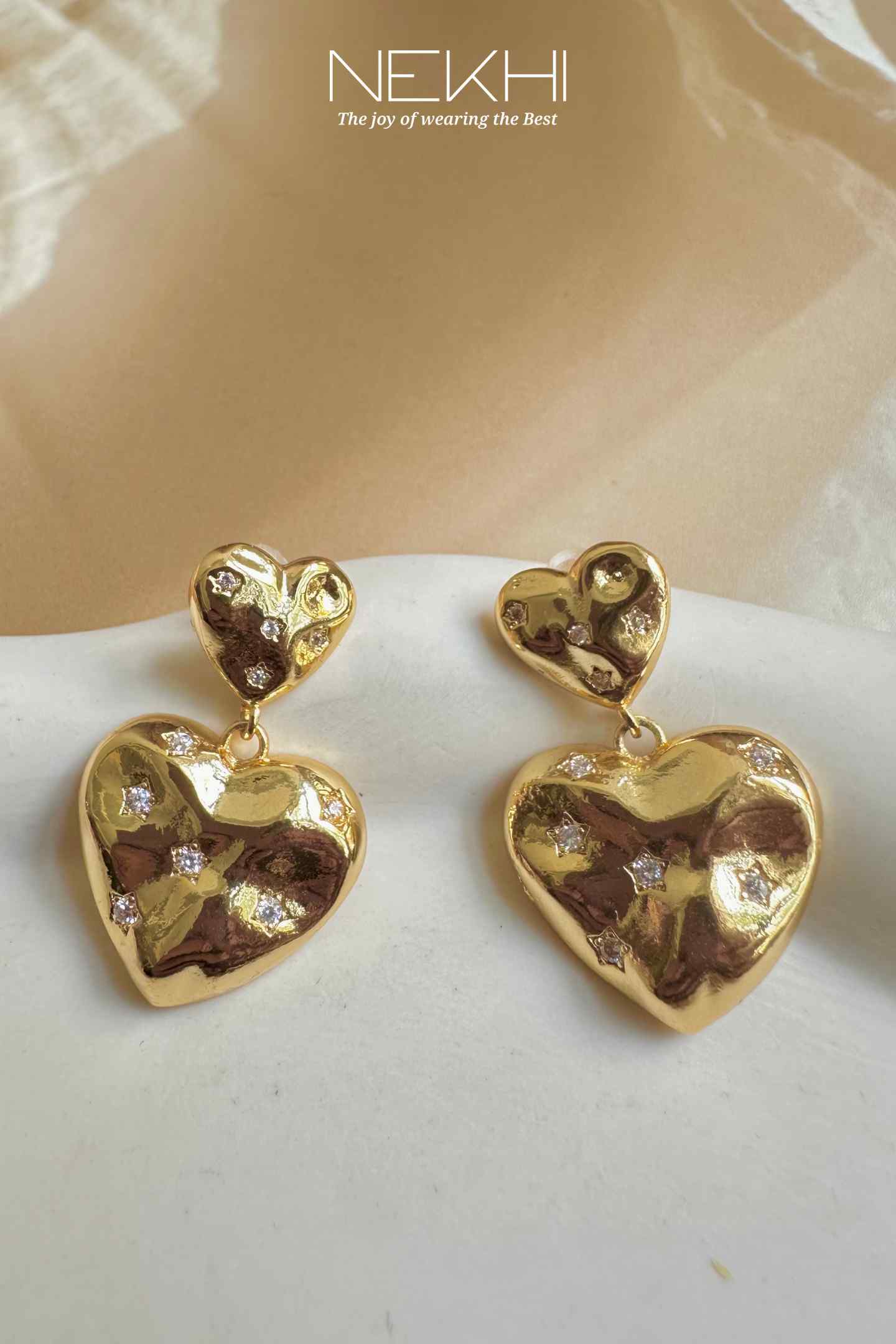 Blush Heart Danglers