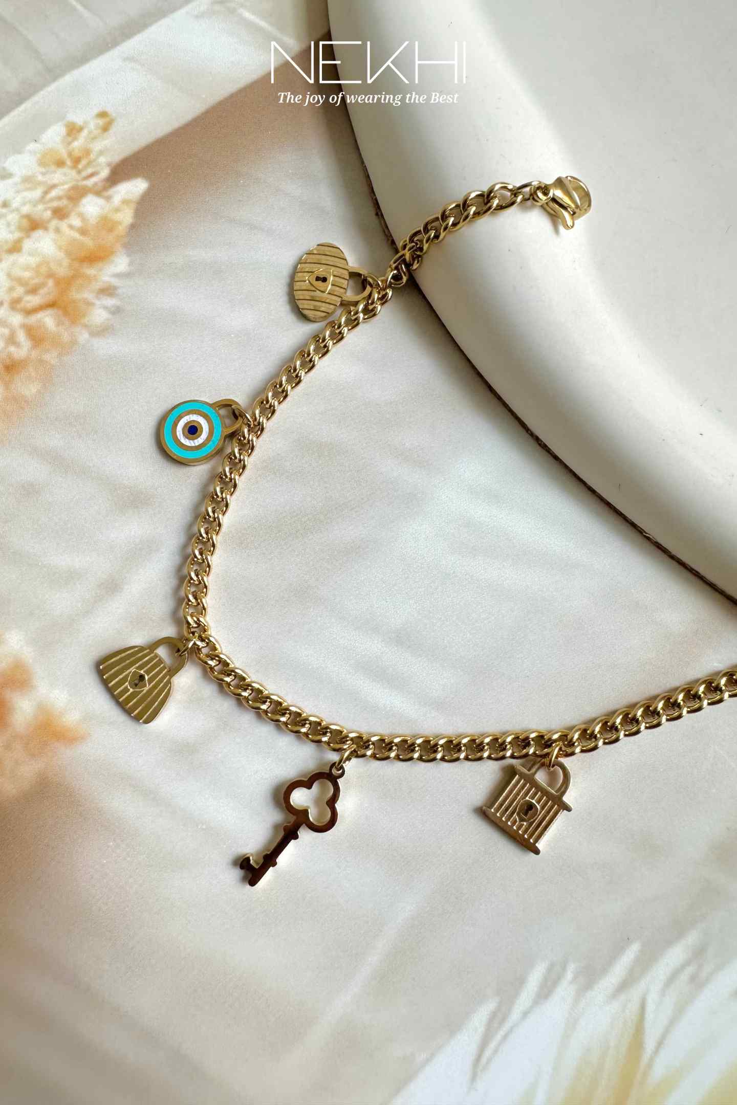 Lock & Key Charm Bracelet