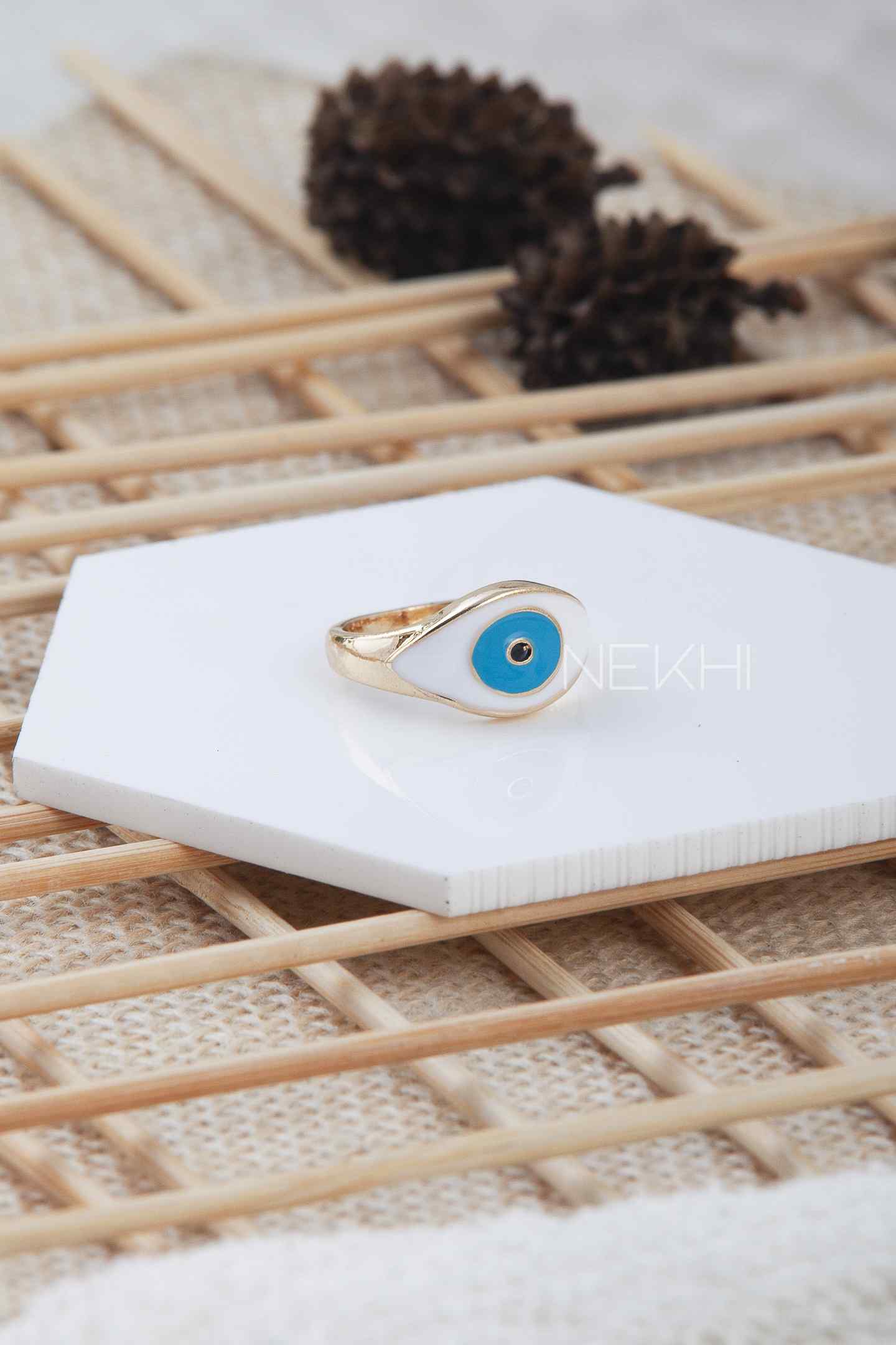 Accessorize London Women's Silver Evil Eye Ring Pack Of 4-Small -  Accessorize India